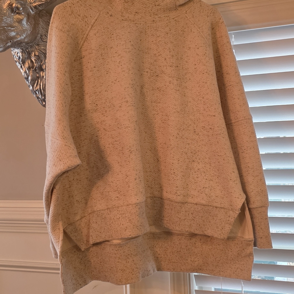Calia Elevate Herringbone Speckled Cream Hoodie, Size M